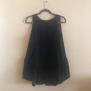 Black sheer high-low top